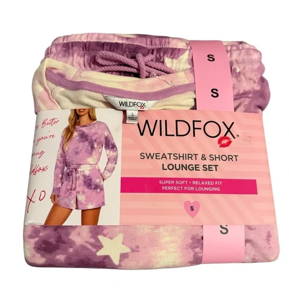 Wildfox Sweatshirt & Short Lounge Set In Tie Dye Stars ✨2️⃣ - Picture 4 of 10